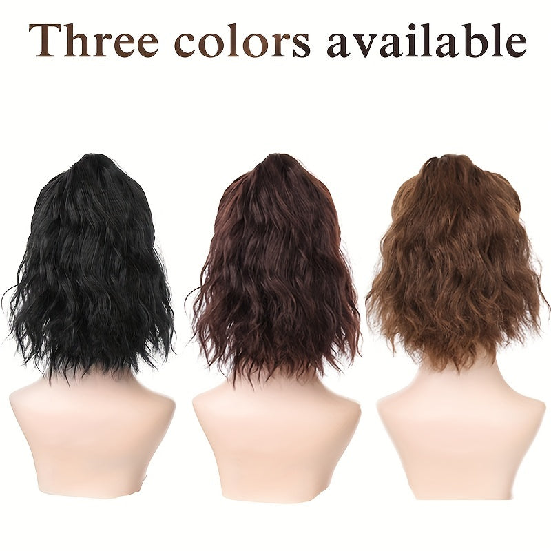 Houndstooth Ponytail Cap Wig – Body Wave Synthetic Hair for Women