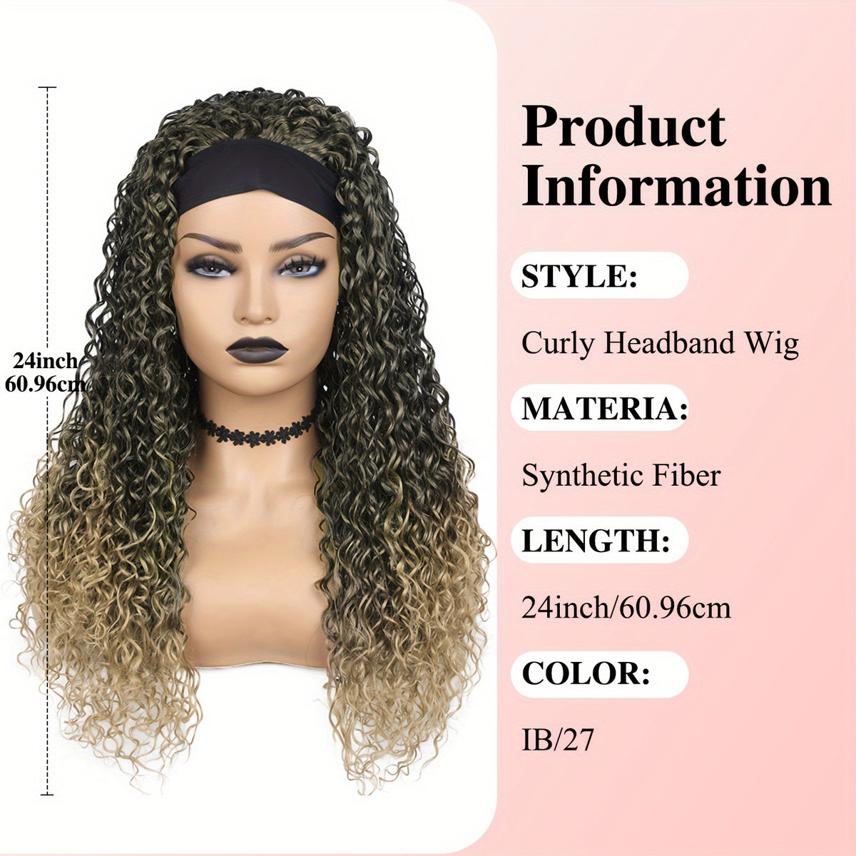 Ombre Blonde Curly Headband Wig – Afro Coily, Honey Blonde