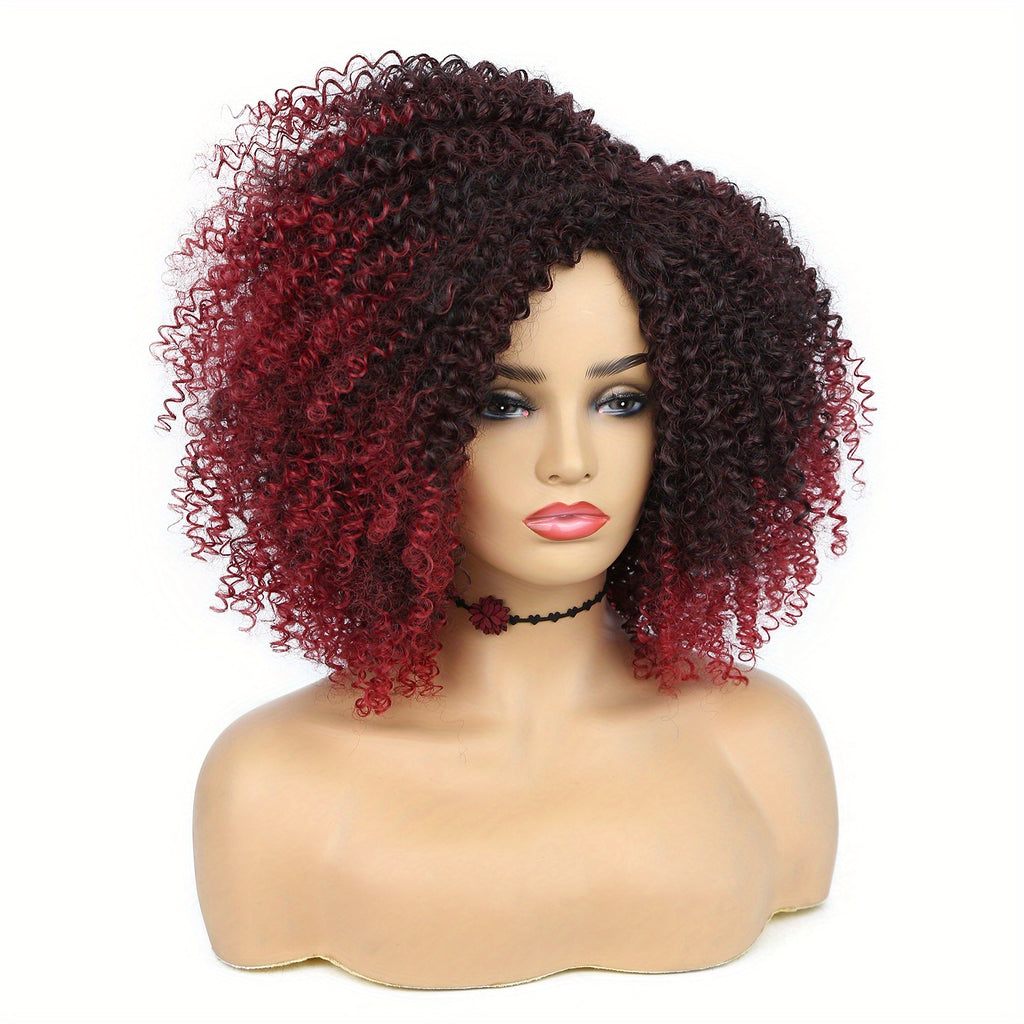Short Afro Kinky Curly Wig – Synthetic, Heat-Resistant, Daily & Party