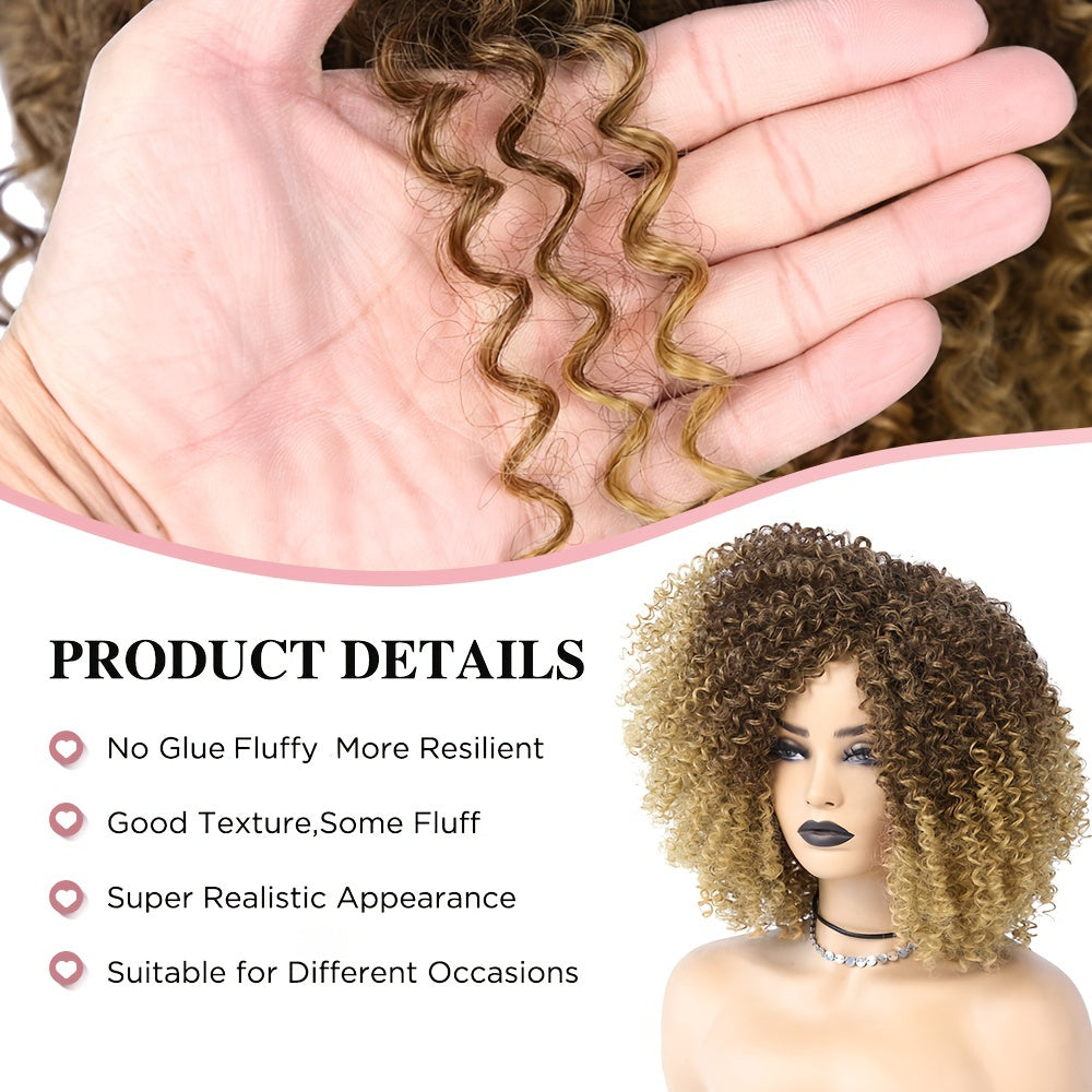 Short Afro Kinky Curly Wig – Synthetic, Heat-Resistant, Daily & Party