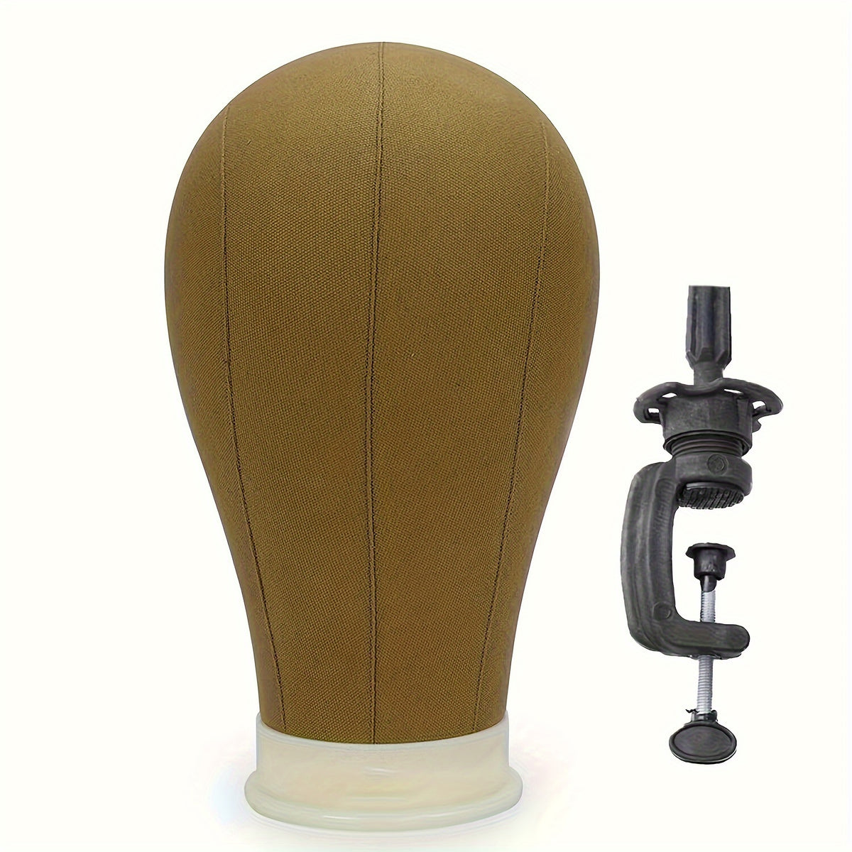 22" Canvas Wig Head with Stand – Mannequin for Styling & Display