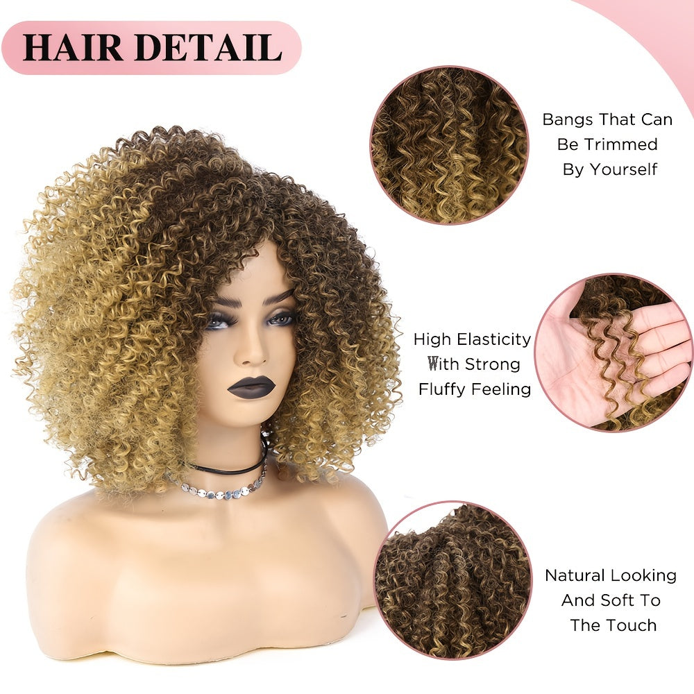 Short Afro Kinky Curly Wig – Synthetic, Heat-Resistant, Daily & Party