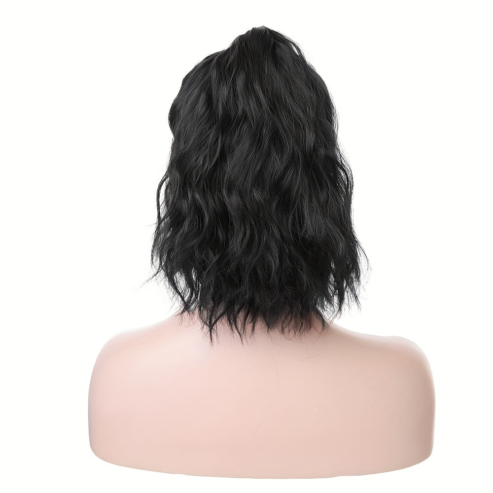 Houndstooth Ponytail Cap Wig – Body Wave Synthetic Hair for Women