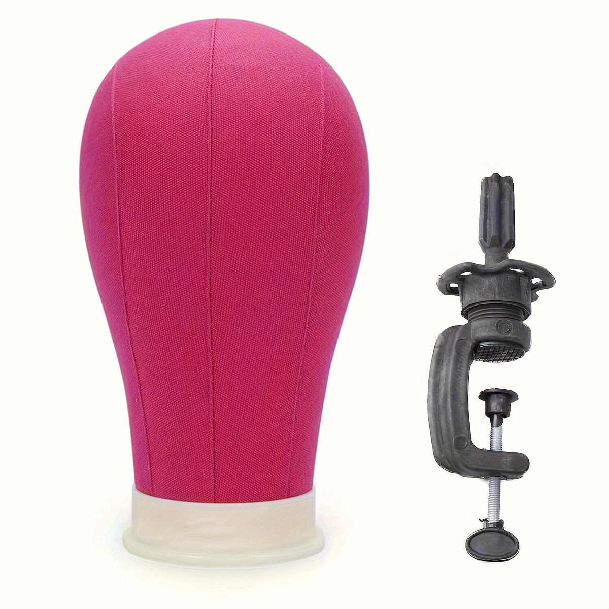 22" Canvas Wig Head with Stand – Mannequin for Styling & Display