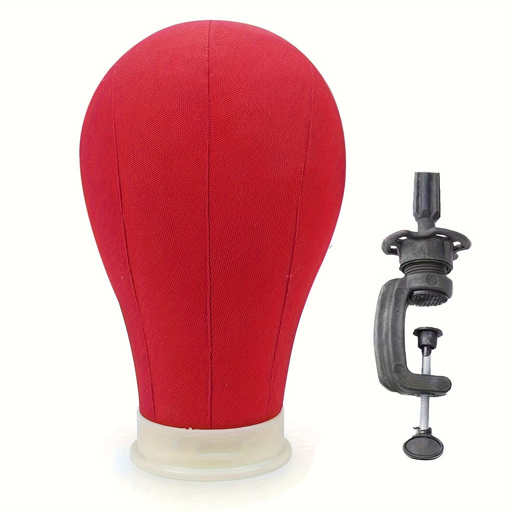 22" Canvas Wig Head with Stand – Mannequin for Styling & Display