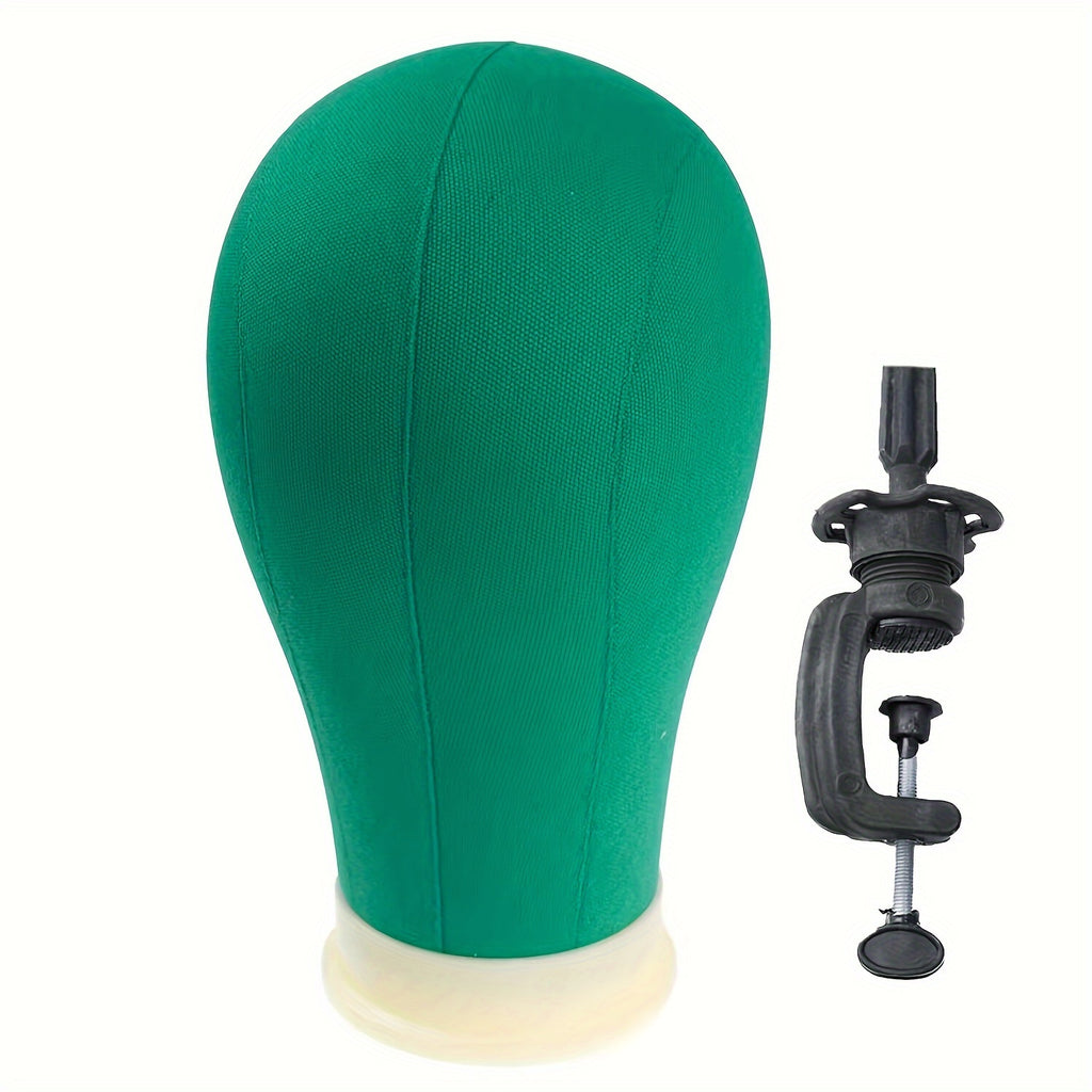 22" Canvas Wig Head with Stand – Mannequin for Styling & Display