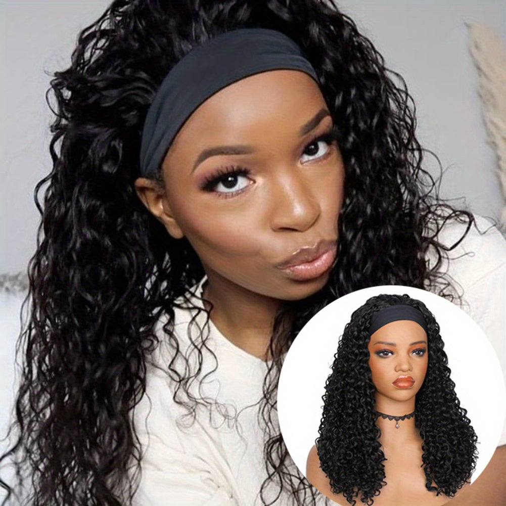 Ombre Blonde Curly Headband Wig – Afro Coily, Honey Blonde