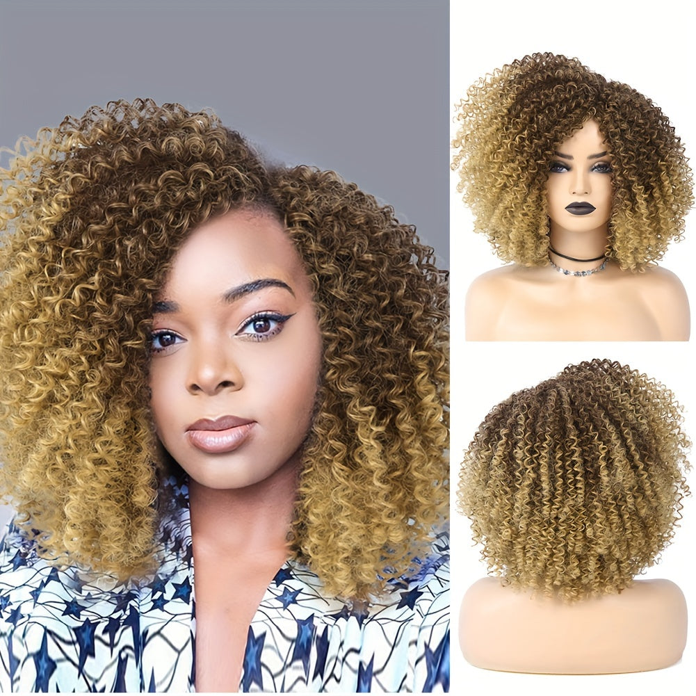 Short Afro Kinky Curly Wig – Synthetic, Heat-Resistant, Daily & Party